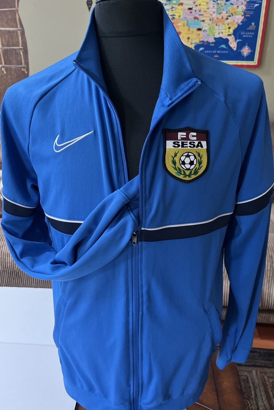 Nike FC SESA Blue Full Zip Track Jacket Soccer Size Large Youth